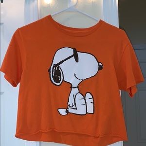 Snoopy orange crop top